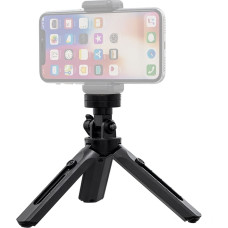 Mini statīvs ar tālruņa turētāju, selfiju nūjiņas kameras GoPro turētājs melns