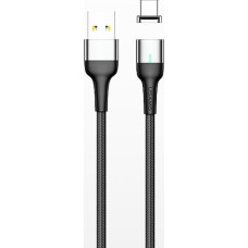 USAMS Kabel magnetyczny U28 lightning 2.4A Fast Charge 1m pleciony szary|grey SJ326USB03 (US-SJ326)