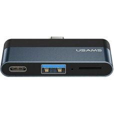 USAMS Adapter HUB USB 3.0|USB-C|Micro SD szary|grey SJ491HUB01 (US-SJ491)