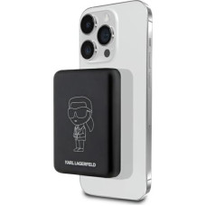 Karl Lagerfeld Powerbank indukcyjny KLPBMKIOTTGK 5W 3000mAh czarny|black Ikonik MagSafe