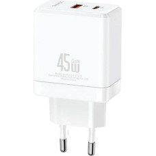 USAMS Ład. siec. 1xUSB-C+1xUSB 45W (only head) GaN PD3.0 +QC3.0 Fast Charging biały|white CC178TC02 (US-CC178)