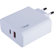 Akyga wall charger AK-CH-15 65W USB-A + USB-C Quick Charge 3.0 5-20V | 1.5-3.25A white