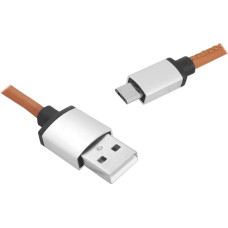 LTC PS USB-microUSB kabelis, 1 m, brūns, āda.