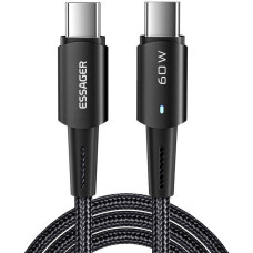 Essager USB-C to USB-C Cable 60W Essager 2m (black)