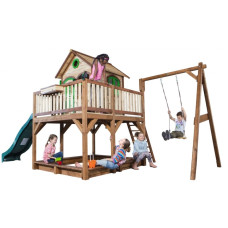Big Playground Swing Slide Ričmondas māja uz pāļiem