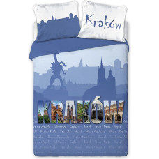 Kokvilnas gultas veļa 160x200 Travel Krakow Sukiennice Wawel Dragon Mariacka Tower