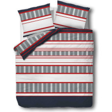 Flaneļa gultas veļa 160x200 Stripes 31488/2 tumši zila pelēka sarkana