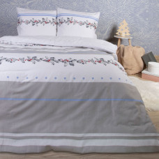 Flaneļa gultas veļa 220x200 Ziemassvētku pelēks balts zils 31490/1 Flanel 3