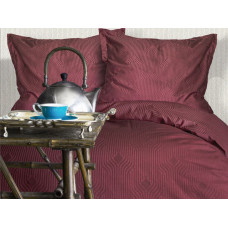 Satīna gultas veļa 160x200 Botilo Claret bordo žakarda Luxury Premium