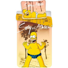 Kokvilnas gultas veļa 140x200 Homērs Simpsons pludmalē 9351 Simpsonu spilvendrāna 70x90