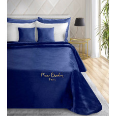 Sega gultas pārklājs akrils 220x240 Clara 670g/m2 tumši zils zelta izšuvums Pierre Cardin