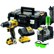 Dewalt-Maszyny akumulators Combo komplekts DCD701 + DCE089 12V Li-Ion XR 2x2,0 Ah, DeWalt korpuss [DCK212D2T-QW]