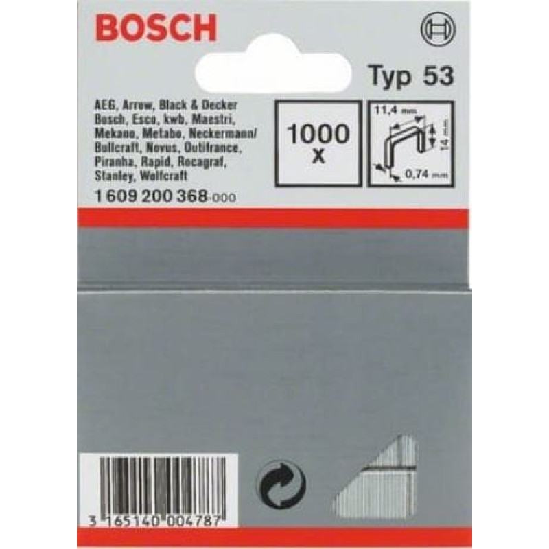 Bosch Standarta skavas tips 53, garums 14 mm, 1000 gab [1609200368]