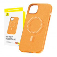 Magnetic Phone Case for iPhone 15 Baseus Fauxther Series (Orange)