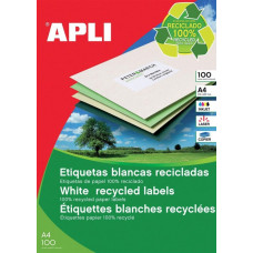 Apli Etykiety ekologiczne APLI, 210x297mm, prostokątne, białe