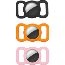 4Smarts 4smarts Silicone Case PetSet dla AirTag etui na  AirTag 3 szt. (1 x Black, 1 x Orange, 1 x Pink) 540289