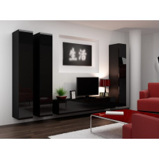 Cama Meble Cama Living room cabinet set VIGO 1 black/black gloss