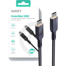 Aukey CB-MCC102 USB-C Power Delivery PD 100W 5A LED 1.8m Nylon Black