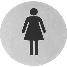 Hendi Pašlīmējoša informācijas plāksnīte uz WC WOMEN durvīm, nerūsējošais tērauds, diam. 75 mm - 663615
