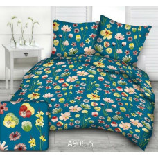 Mizas pakaiši 140x200 tirkīza ziedi pansies A906-5