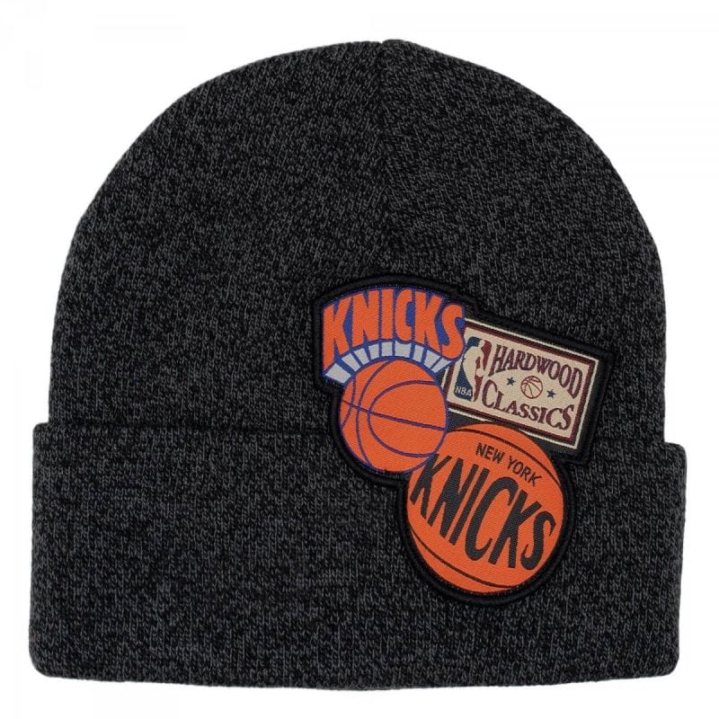 Mitchell & Ness New York Knicks NBA XL Logo Patch Knit Hwc Knicks Cap HCFK4341-NYKYYPPPBLCK