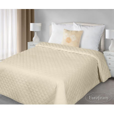 Amy gultas pārklājs 170x210, bēšs, stepēts, vienkrāsains ar spilvenu 40x40