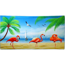 Summer Paradise pludmales dvielis 70x140 Flamingo