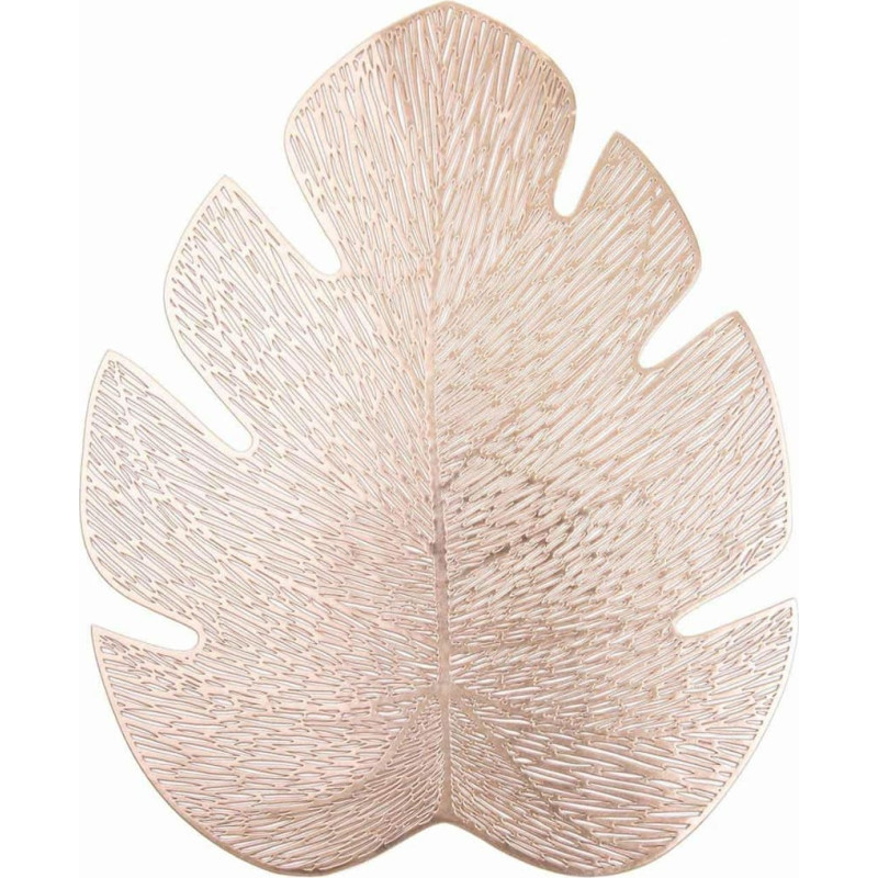 Galda paklājiņš 44x36 Monstera rozā zelta lapa šķīvjiem