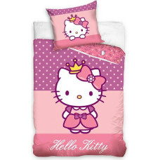 Kokvilnas gultasveļa 140x200 Hello Kitty Kitten rozā spilvendrāna 70x90 C23