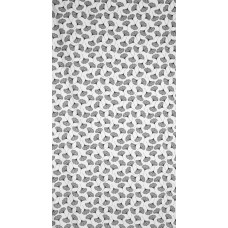 Aizkars 140x250 Kemi baltas melnas ginkgo lapas gatavas uz cilpām