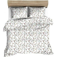 Flaneļa pakaiši 140x200 balti ziedi dzeltens sarkans 1126 Flanelis Maks