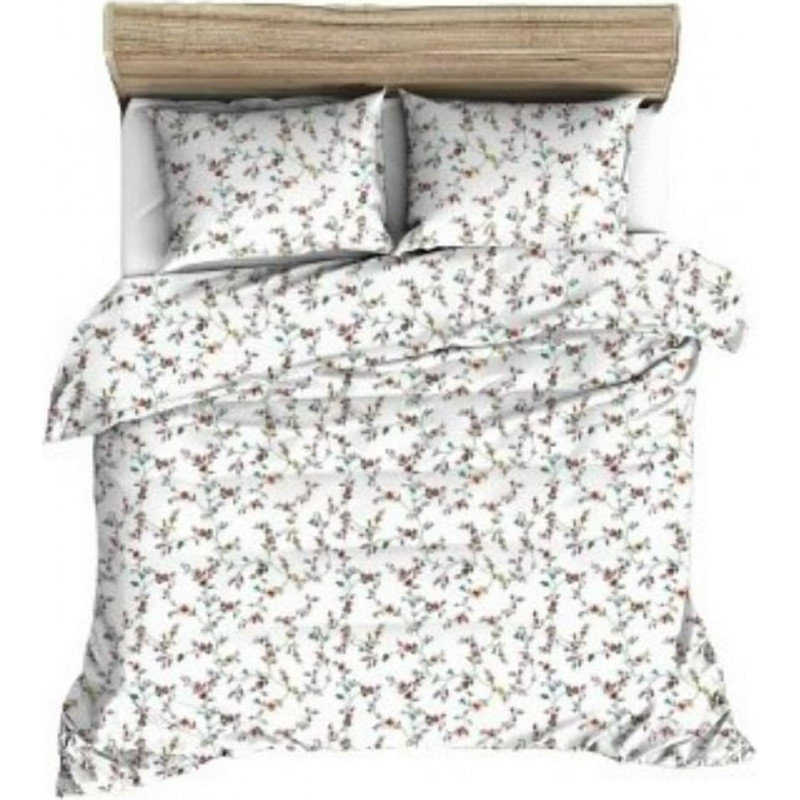 Flaneļa pakaiši 140x200 balti ziedi dzeltens sarkans 1126 Flanelis Maks