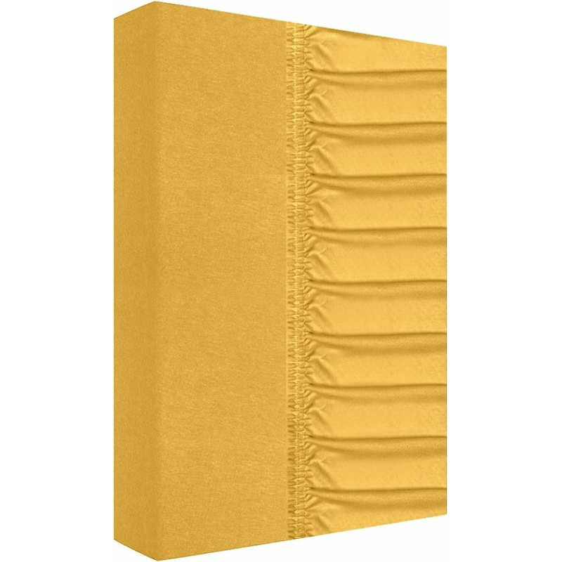 Džersija palags ar gumiju 180x200, medus, 160g/m2