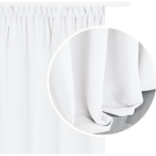 Aptumšojošs aizkars 140x250 balts, gatavs uz Hold Blackout lentes