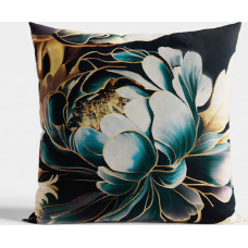 TINA VELVET dekoratīvā spilvendrāna, 40x40cm, krāsa 001 tumši tirkīza; benzīns P00153/POP/001/040040/1