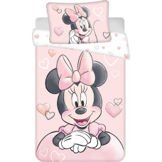 Kokvilnas gultas veļa 100x135 Mini Mouse rozā spilvendrāna 40x60 23. augusts