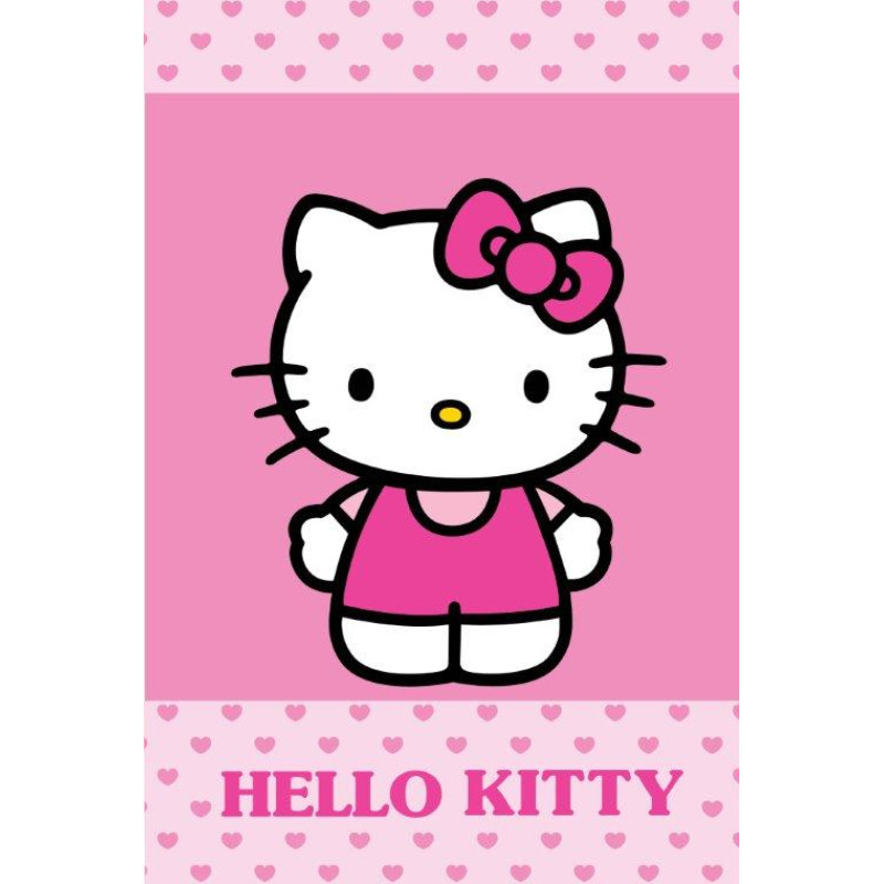 Hello Kitty dvielis 40x60 GAIŠI ROZĀ Tiny Hearts jauns