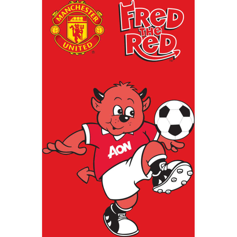 Kokvilnas dvielis 30x50 Manchester Logo devil red MU2002 9307