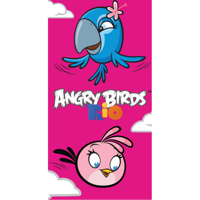 Dvielis 70x140 C Angry Birds Rio Pink 4131