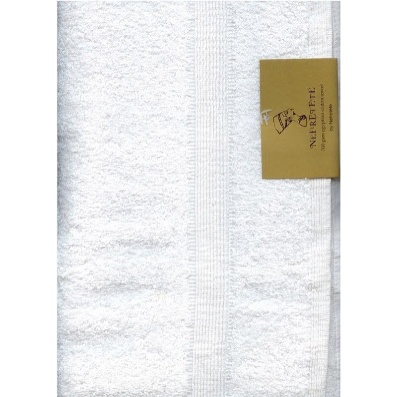 Nefretete Ēģiptes kokvilnas dvielis 70x130 Balts P301 700 g.Biezs