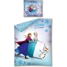 Saldēta gultasveļa 140x200 ar spilvendrānu 70x90 Frozen Sisters Forever Elza, Olafs un Anna 01 0922