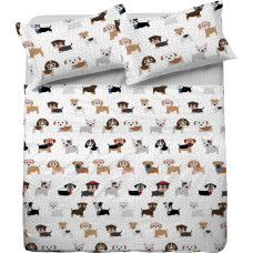 Kokvilnas gultasveļa Suņi 140x200 raksts 948E Suns Suņi Suns jauns