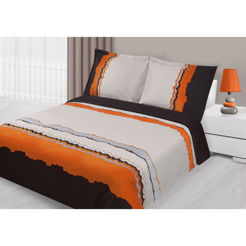 Izšūta gultasveļa 160x200 Arte brūni oranža
