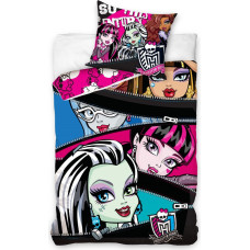 Kokvilnas gultas veļa 160x200 Monster High Faces 0342