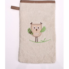 Baby Bamboo Bath Washcloth 709 Bēšs ar pūces izšuvumu