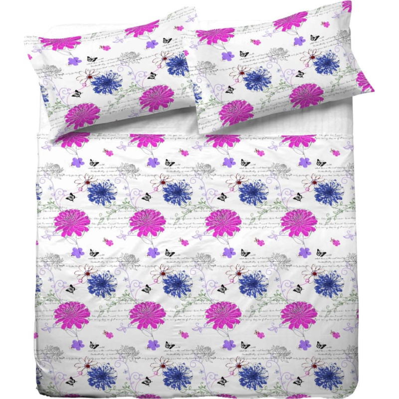 Mizas pakaiši 140x200 1119E Astry Grafy balts ar rāvējslēdzēju 100% kokvilna