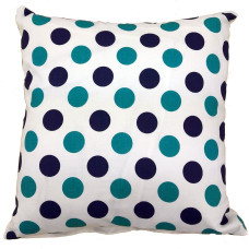 Kokvilnas spilvendrāna 40x40 1043E balts ar punktiem zils tumši zils Modern Duo