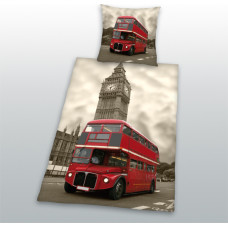 Kokvilnas gultas veļa 135x200 London Big Ben 1374 Divstāvu spilvendrāna 80x80