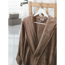 Lodik piegriezuma frotē peldmētelis M gaiši brūns ar kapuci Zema cena!!!