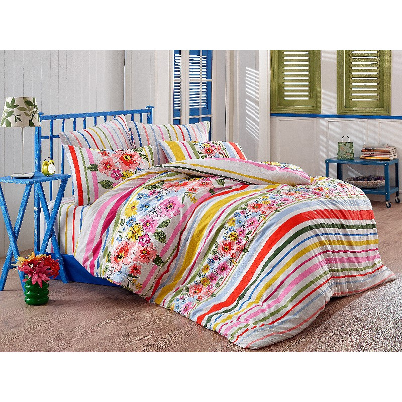 Kokvilnas gultas veļa 160x200 Caroline fuchsia Exclusive Premium